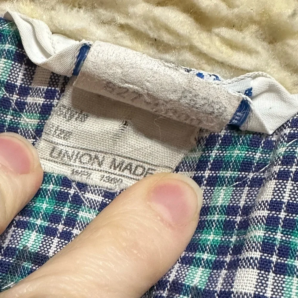 Rare Oshkosh B'Gosh Denim Sherpa Jacket Kids Size 7 vintage USA